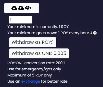 Withdraw Crypto Royale Token - Withdraw as ROY