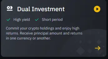Binance Dual Investment feature