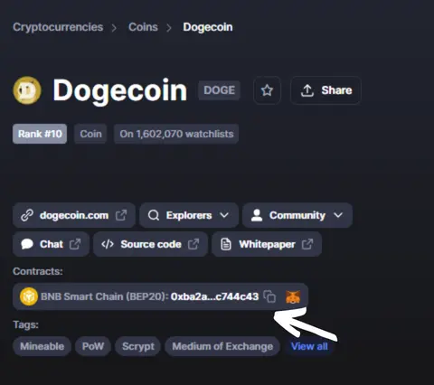 How to add dogecoin to metamask