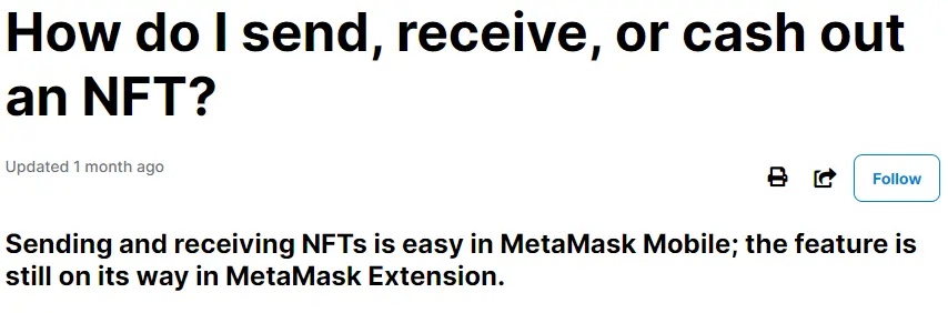 Metamask says that NFT should also work in the browser extension soon