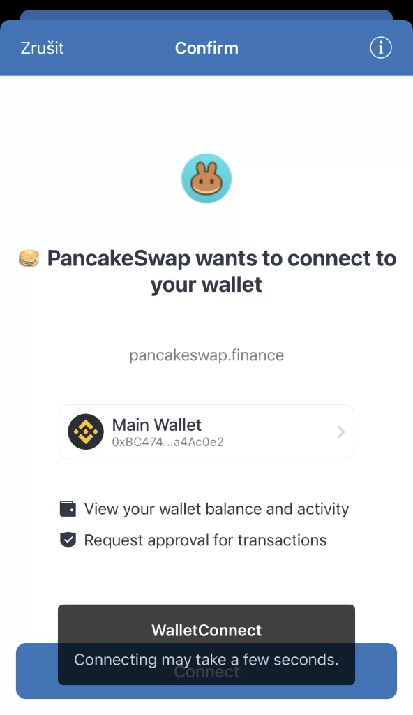 Confirm your Trust Wallet connection