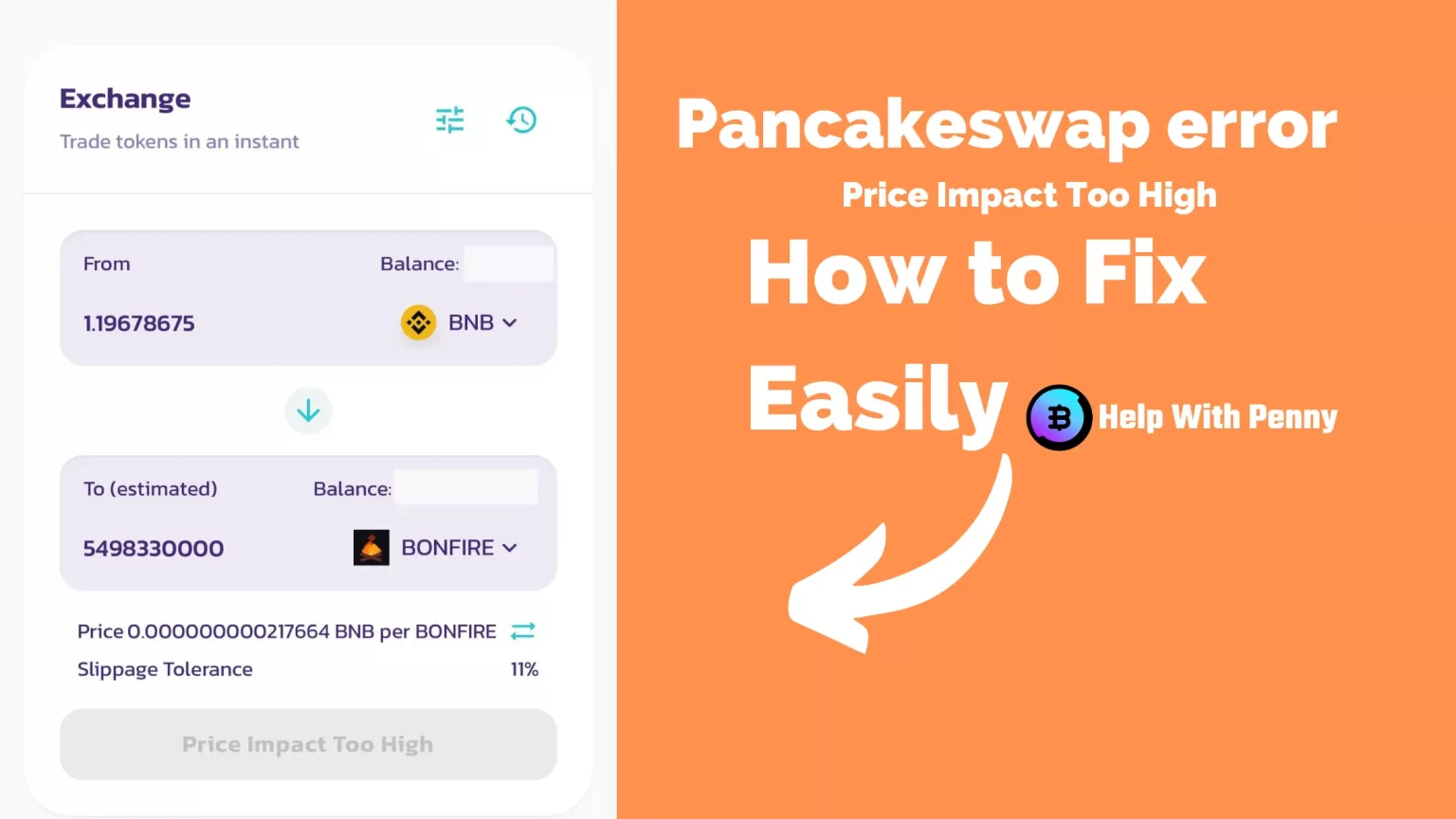How to fix the Price Impact Too High error on PancakeSwap