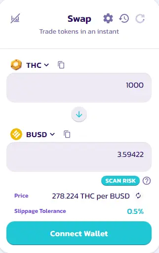 Swap Thetan arena coin to BUSD