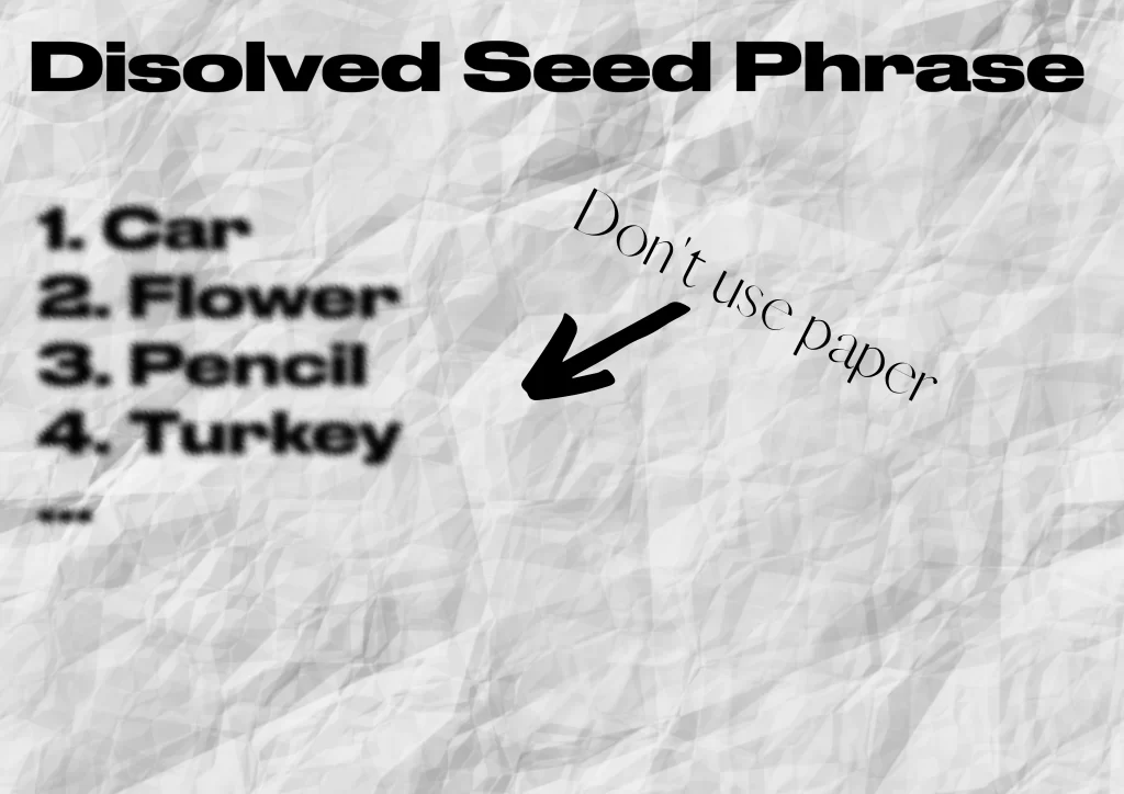 Paper is not the best seed phrase storage