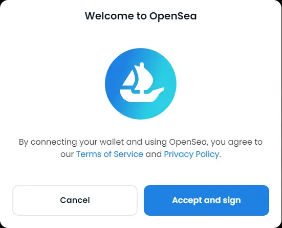 Approve the connection on the OpenSea side
