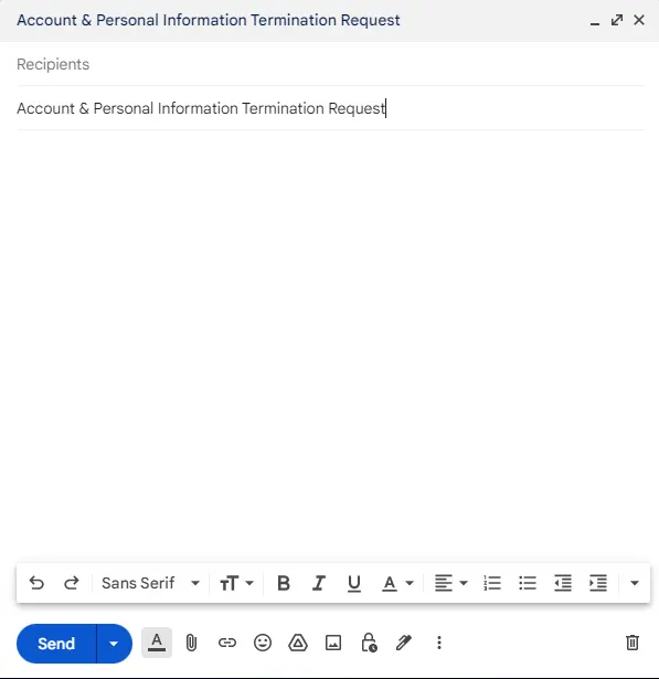 Bybit account deletion email subject