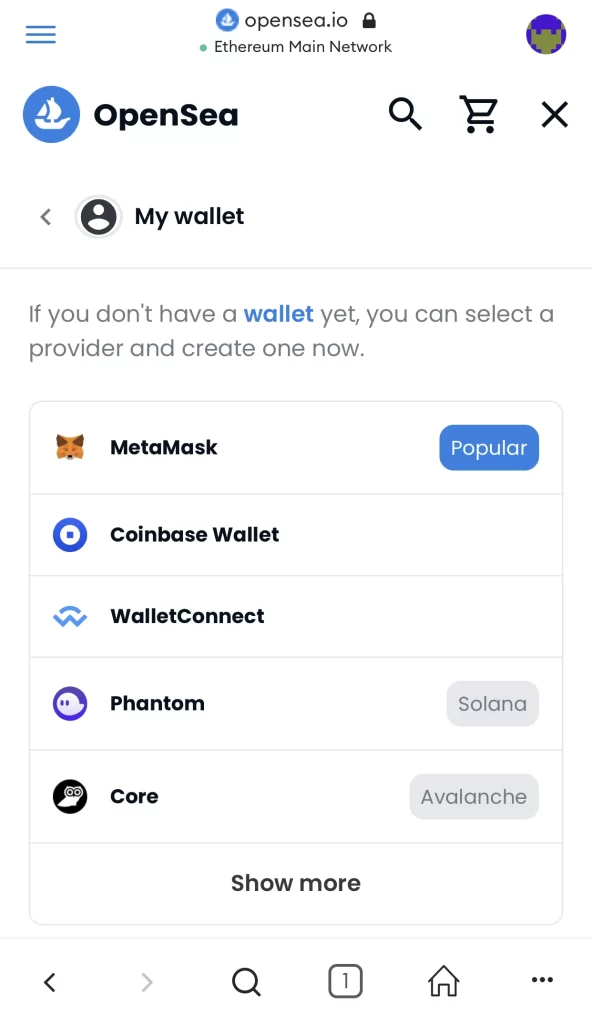 Select MetaMask from the list