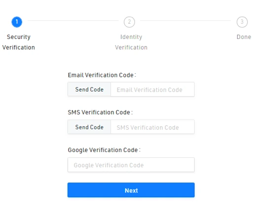 Complete security verification to reset trading password