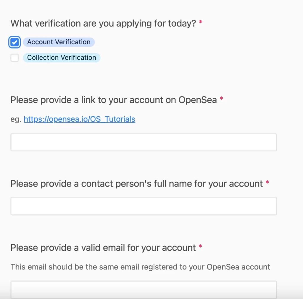 OpenSea how to get account verified