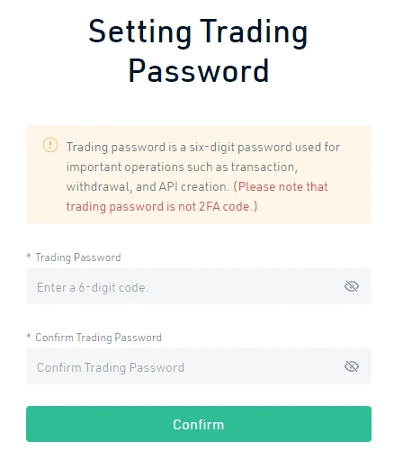 Set Trading Password