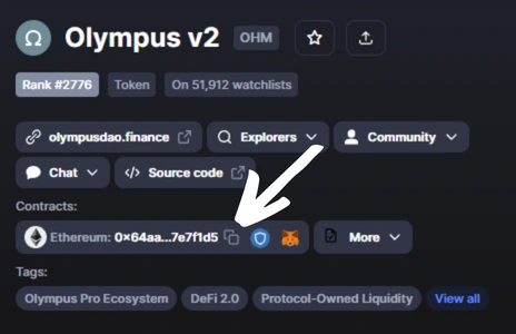 copy olympus ohm contract address