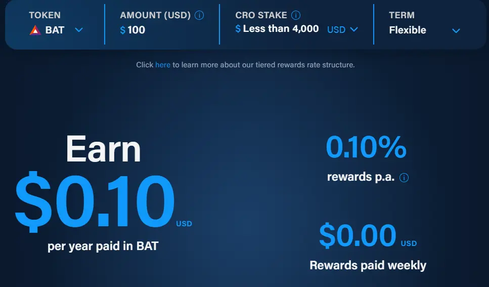 earn interest on bat using crypto.com