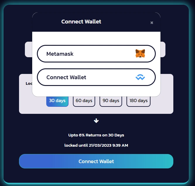 Connect your wallet to stake Brise