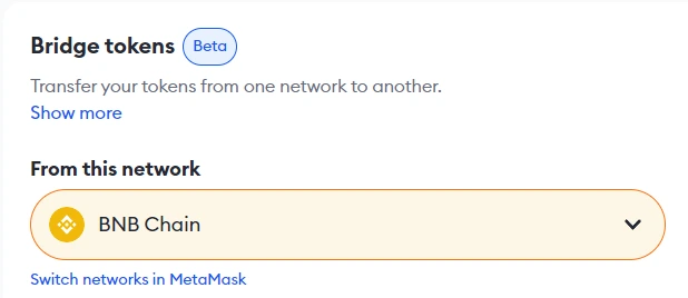 MetaMask bridge wrong network