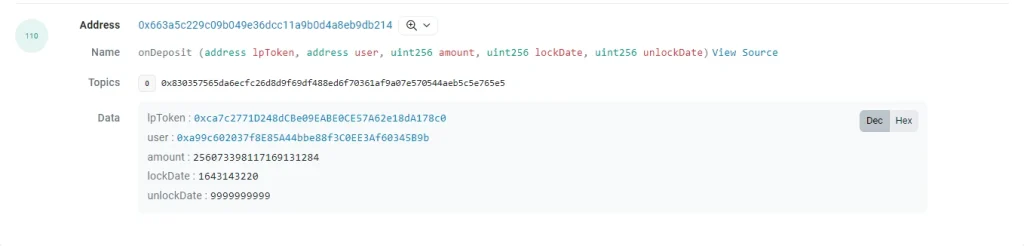 check for unlockdate in the transaction log