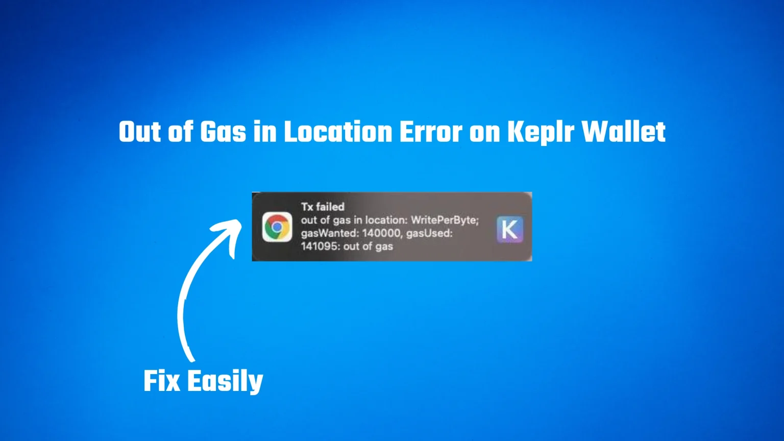 How to fix out of gas in location error on keplr wallet