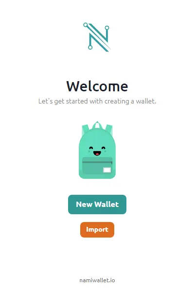 Import Nami wallet to reset password